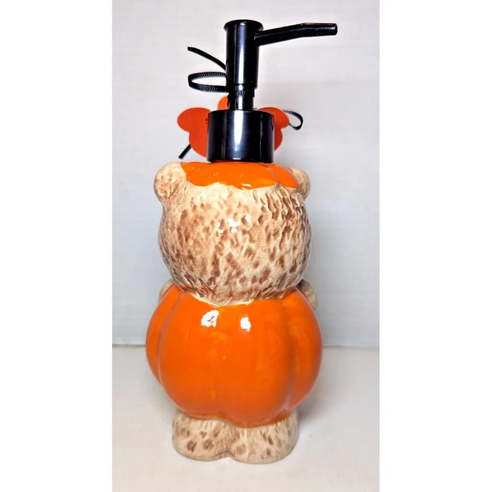 Creepy Critters Teddy Bear Pumpkin Costume Halloween Soap Dispenser Ceramic NEW